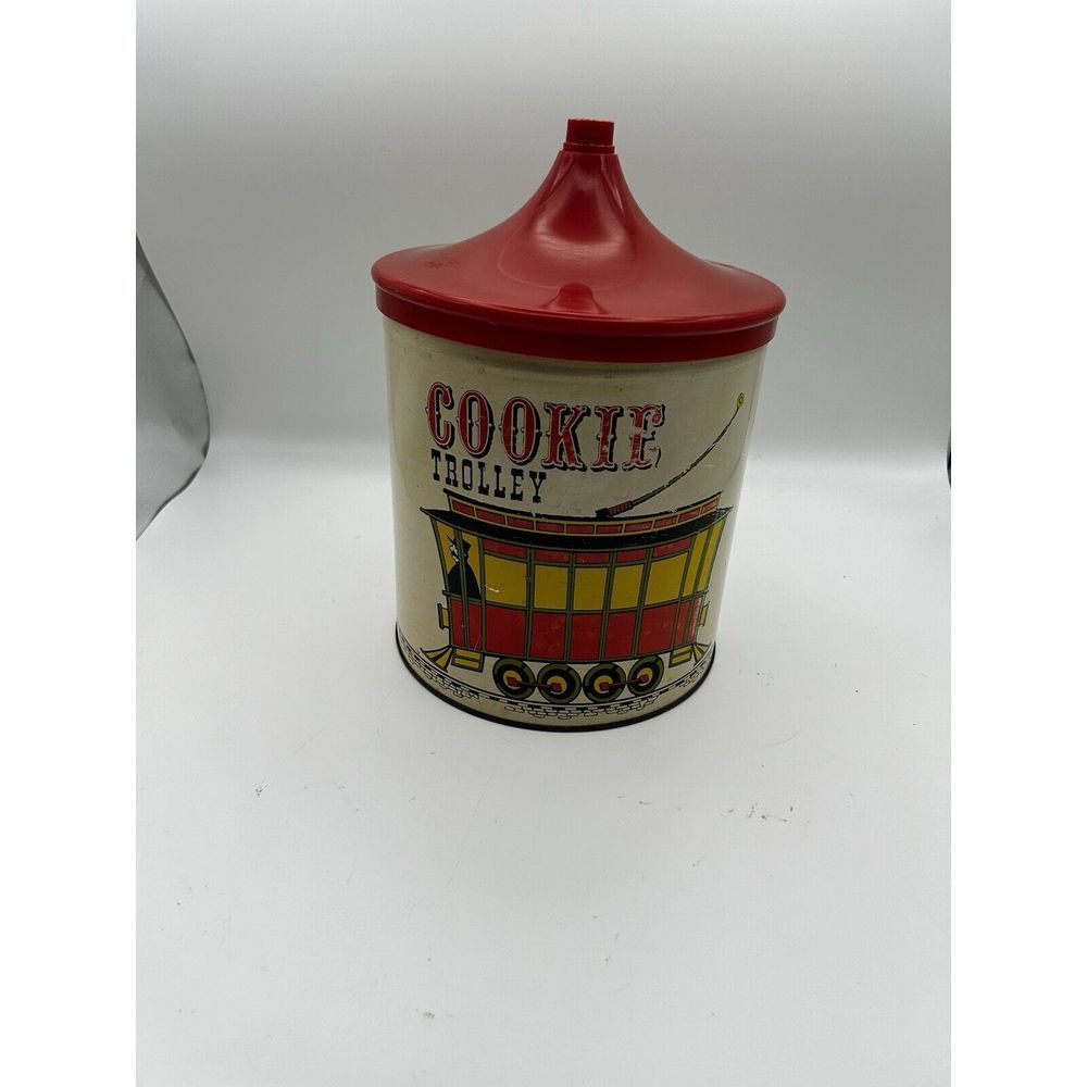 Vintage Ballonoff Cookie Canister Cookie Trolley‎ Metal Tin Container